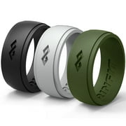 Silicone Wedding Ring | Silicon Band For Men by RINFIT - 3 Rings Pack- Silicone Rubber Band.