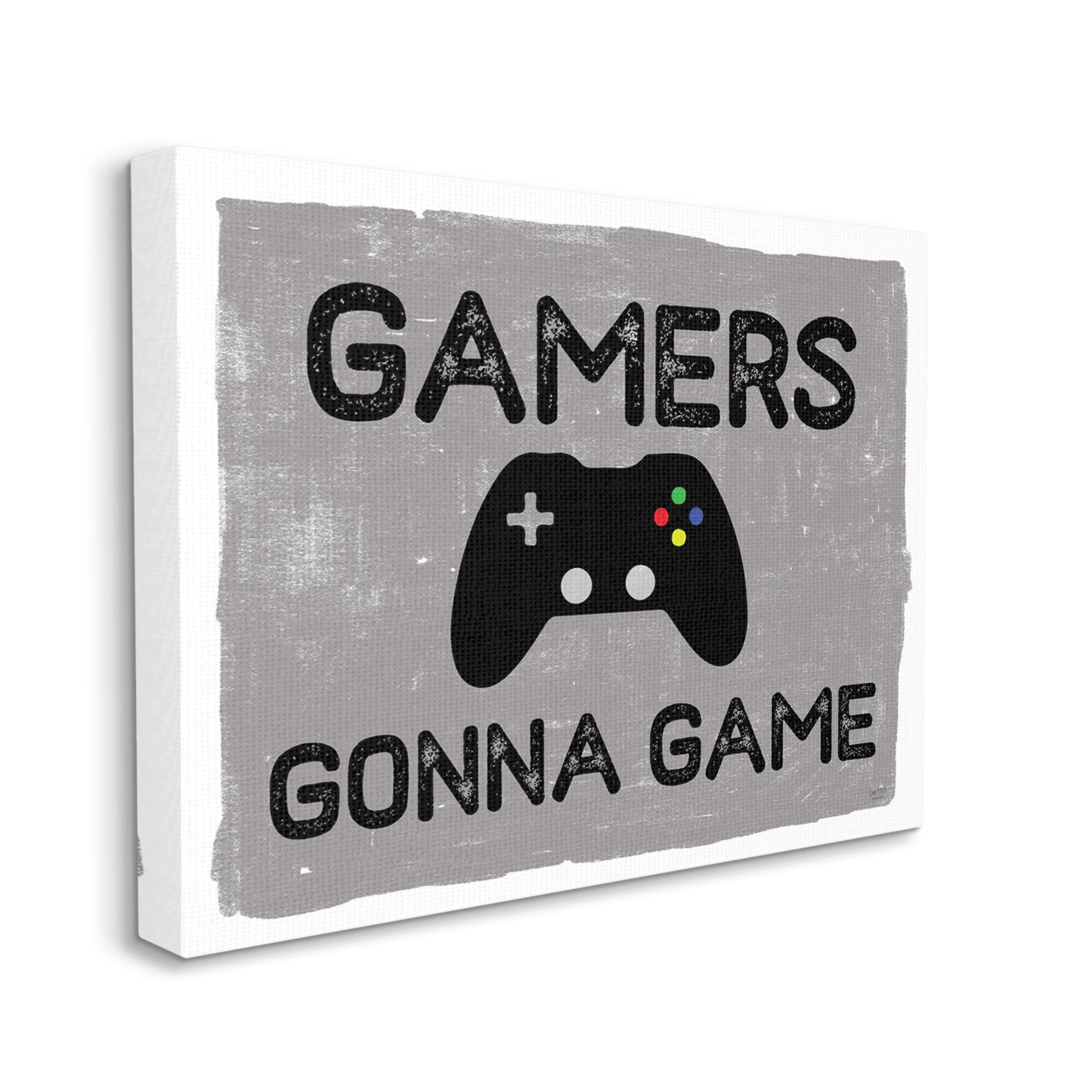 Stupell Industries Gamers Gonna Game Phrase Controller Distressed Pattern,16 x 20,Designed by Lux + Me Designs