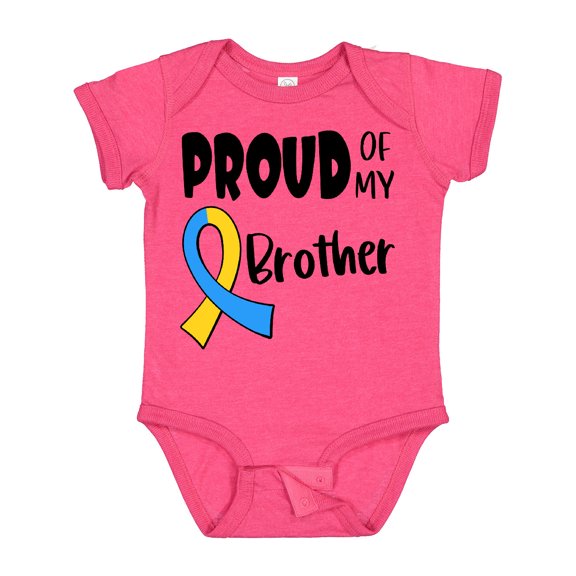 Inktastic Proud of My Brother Down Syndrome Awareness Boys or Girls Baby Bodysuit