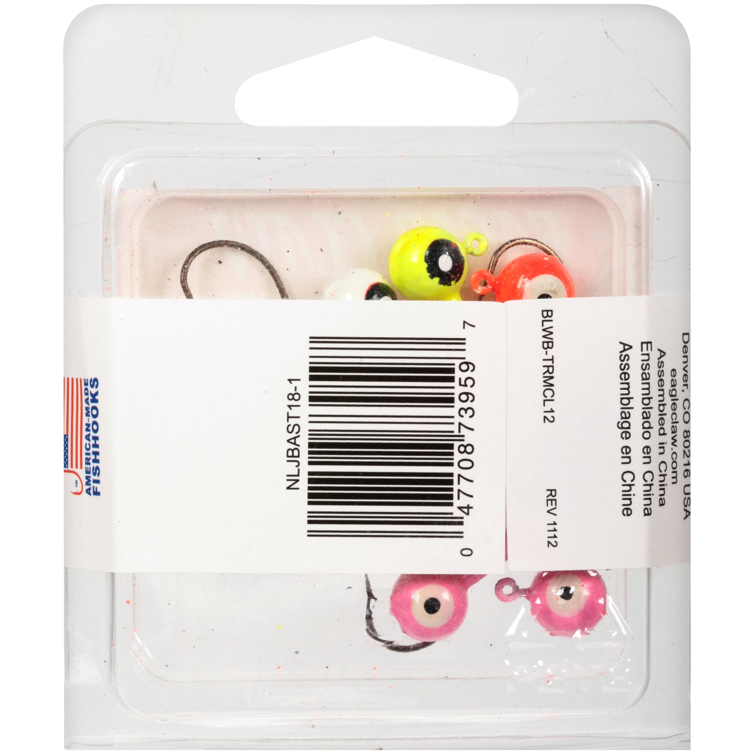 (2 pack) Eagle Claw Tin Ball Head Fishing Jig Assorted Colors 1/8 oz.