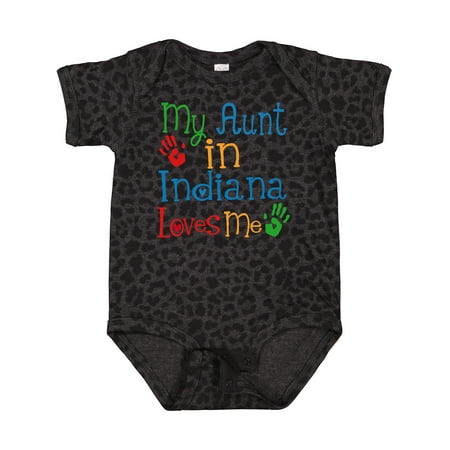 

Inktastic My Aunt in Indiana Loves Me Gift Baby Boy or Baby Girl Bodysuit