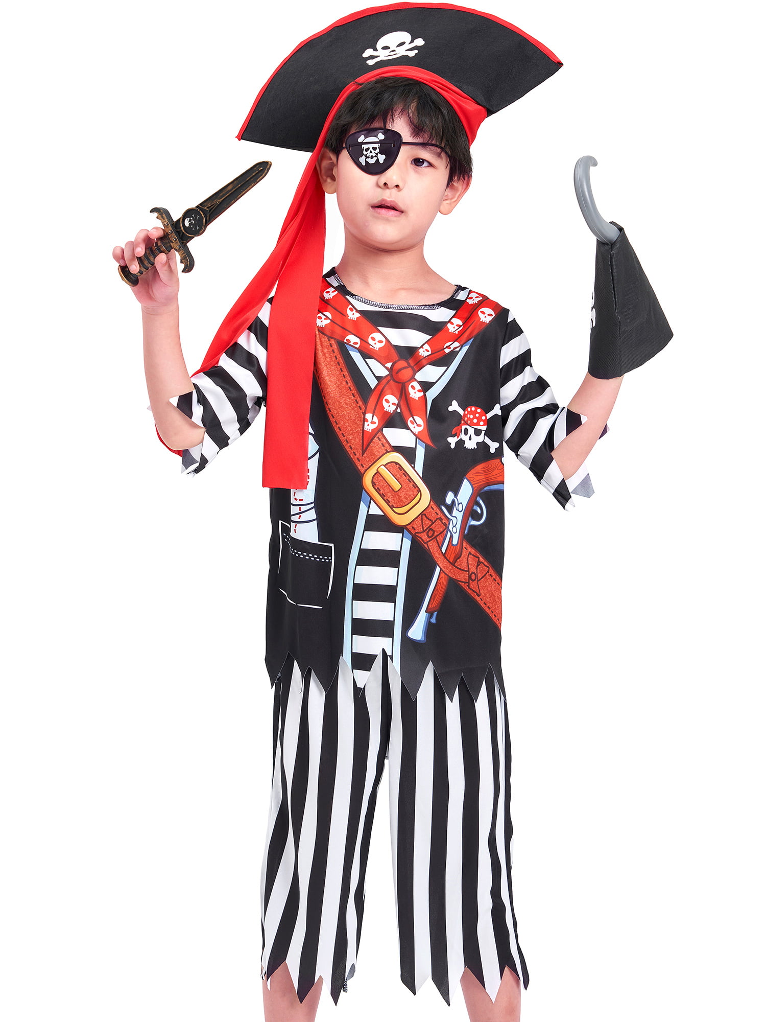 Captain Cutlass Caribbean Pirate Buccaneer Fancy Dress Halloween Child Costume 