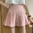 thumbnail image 4 of Women Girls High Waist Mini Skater Skirt Flared Casual Pleated Short Skirt,School Uniform Pleated Skater Tennis Skirt with Lining Shorts A-line Mini Skirt, 4 of 5
