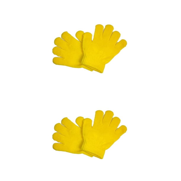Guantes de invierno para niños Equipo deportivo Regalos fáciles de combinar Esquí Actividades al aire libre Clima frío Tejido fino amarillo 2piezas Matsuzay