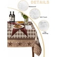thumbnail image 2 of Texas Star Vintage Table Cloth, Waterproof Tablecloth for Rectangle Tables, Brown Checkered Berry Farmhouse Reusable Washable Fabric Table Cover for Restaurant Kitchen Dining Tables 60"x120", 2 of 9