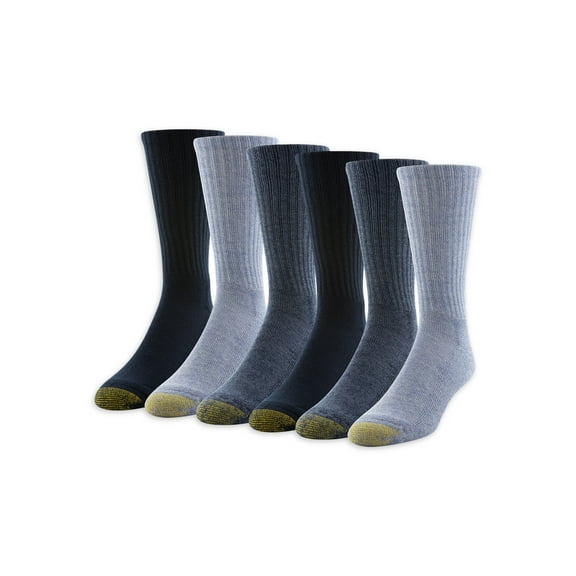 GOLDTOE Edition Men's Casual Cushion Crew Socks, 6-Pack