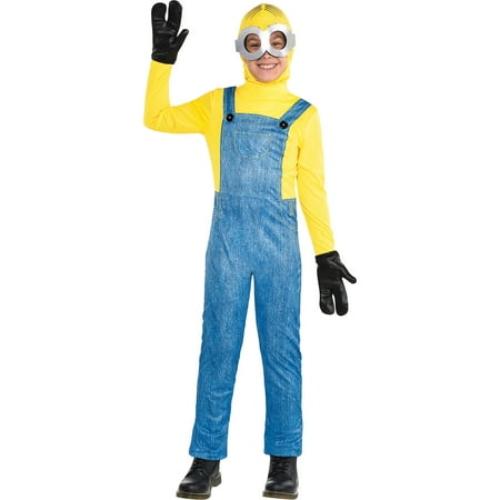 Party City Minion Halloween Costume for Boys, Minions: The Rise of Gru, Jumpsuit, Hood, Goggles, Gloves