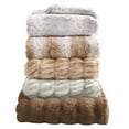 thumbnail image 6 of (2 pack) Better Homes & Gardens Brown Texture Faux Fur Throw, 50" x 72", Adult/Teen, 6 of 7