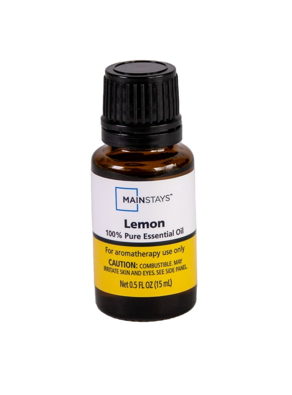 Mainstays 100% Pure Essential Oil, Lemon, 15 ml, Therapeutic Grade, for use with Oil Diffusers, Potpourri, and Wicking Fragrance Diffusers
