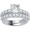 3.00 Carat T.W. Diamond 14kt White Gold Bridal Set