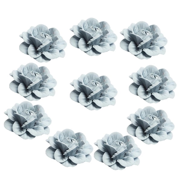 10 Piezas de Artificial Rosa Cabezas para Bricoje Accesorios para El Cabello Fabricación Macarena cabeza de flor artificial