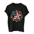 thumbnail image 2 of SOOMLON 4th of July Womens Work Tops Independence Day Shirts Crew Neck American Flag Tops Short Sleeve Summer T-Shirt Loose Fitting Tee Blouse Apparel, 2 of 3