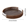 thumbnail image 3 of Round Woven Style Storage Tray Decorative Serving Basket Imitation Rattan Organizer for Coffee Table Fruit Home, 3 of 5