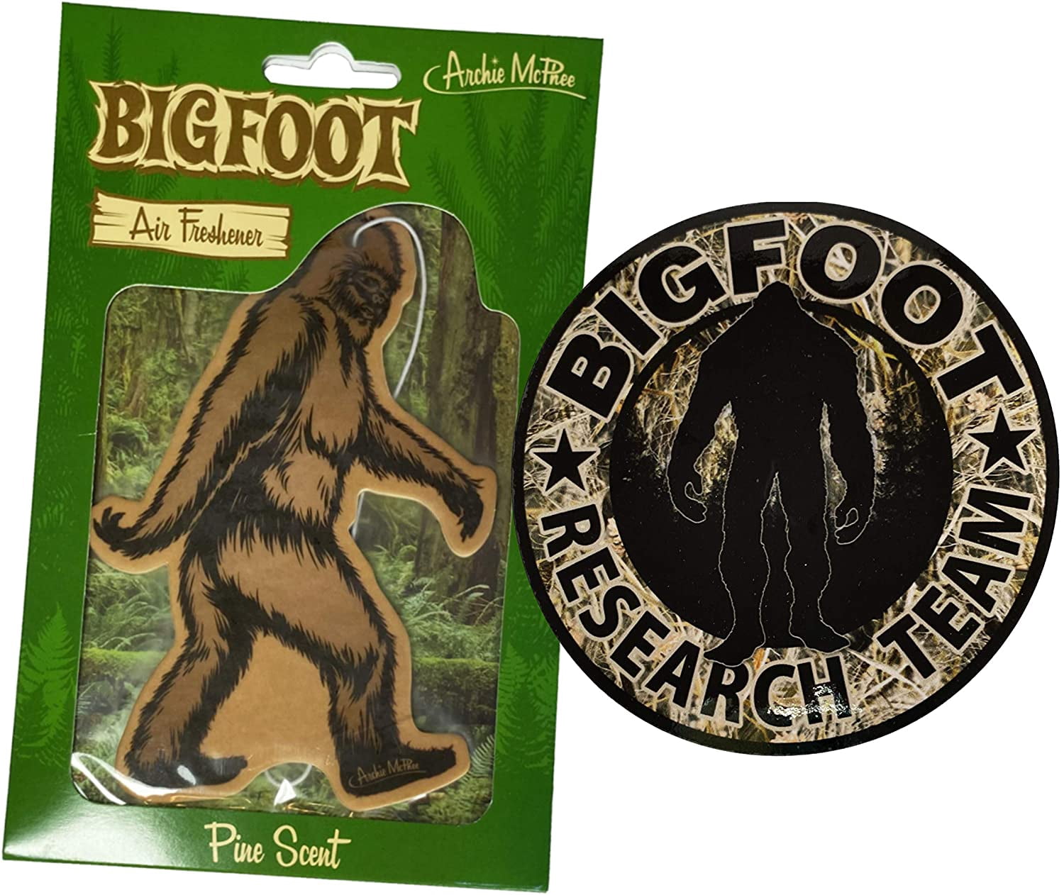 Bigfoot Deluxe CAR AIR FRESHENERS - Pine Scent - with Hanging String -  Comes with 1 Piece Bigfoot Car Decal (1) | Novelty Funny Entertaining Prank  Gag Gift Practical Joke for Family & Friends - Walmart.com