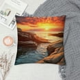 thumbnail image 2 of Pratyus Sunset Rocky Beach Body of Water Pillow Covers for Couch Sofa Indoor Outdoor Zipper Closure Summer Style Throw Pillow Cover 1PC 20x20in, 2 of 5