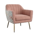 thumbnail image 3 of Rose Pink Accent Chair - Floral Print Fabric, Solid Wood Frame, 27" Wide, for Living Room or Bedroom. Easy Assembly, Stylish Seating., 3 of 8