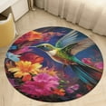 thumbnail image 4 of Flower Hummingbird Floral Medallion Round Rug - Small Round Area Rug, Soft Non-Slip Machine Washable Bedroom Mat Indoor Accent Entry Carpet for Office Desk Dorm Hallway, 4 of 6