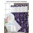 thumbnail image 4 of No Hook Shower Curtain with Snap in Liner Paisley Shower Curtain -Fabric Waterproof Inner Liner, Purple Flowers Shower Curtains Washable 72"x72", 4 of 9