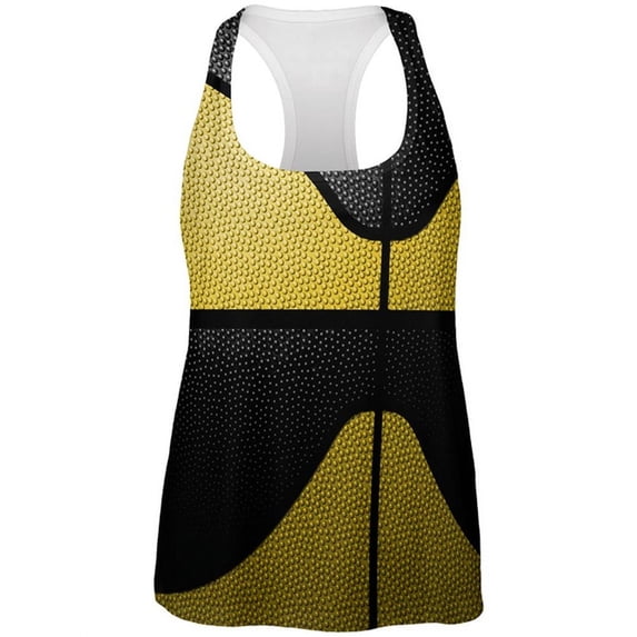 Championship Basketball Yellow & Black All Over Womens Work Out Tank Top Multi 2XL