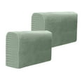 thumbnail image 4 of BESTONZON 2pcs Universal Elastic Sofa Armrest Cover Simple Sofa Side Towels Protective Cloth for Home Office (Green), 4 of 5
