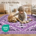 thumbnail image 4 of ODIKA 5'x7' Washable Area Rug Gothic Tie Dye Symmetrical Mystic Purple Swirl Ombre for Dining Room, Under Table, Home Office, Non-Slip Chair-Friendly, 4 of 7
