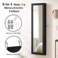 thumbnail image 6 of LIVIZA Full-Length Mirror Jewelry Cabinet with LED Lights &Lockable, Wall Door Mounted Jewelry Armoire Organizer,Brown, 6 of 8