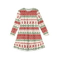thumbnail image 4 of Women’s Long Sleeve Knit Dress with Festive Geometric Print Crew Neck Pullover Casual A Line Tunic for Everyday Wear, 4 of 4