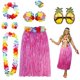 thumbnail image 1 of Kit de Disfraz Falda Hula PHOGARY para Fiesta Luaú en Hawái Rosa, 1 of 7