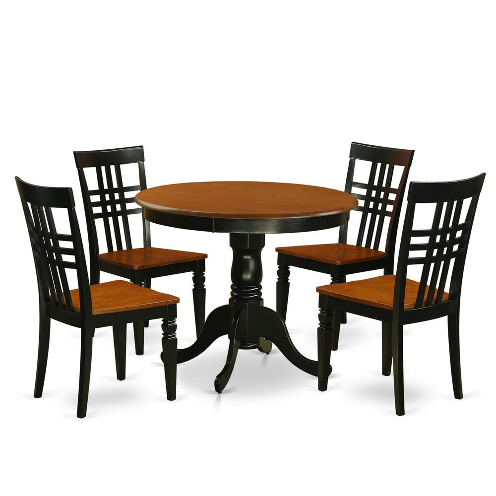 Dining Room Set With A Table And Dining ChairsFinishBlack & Cherry