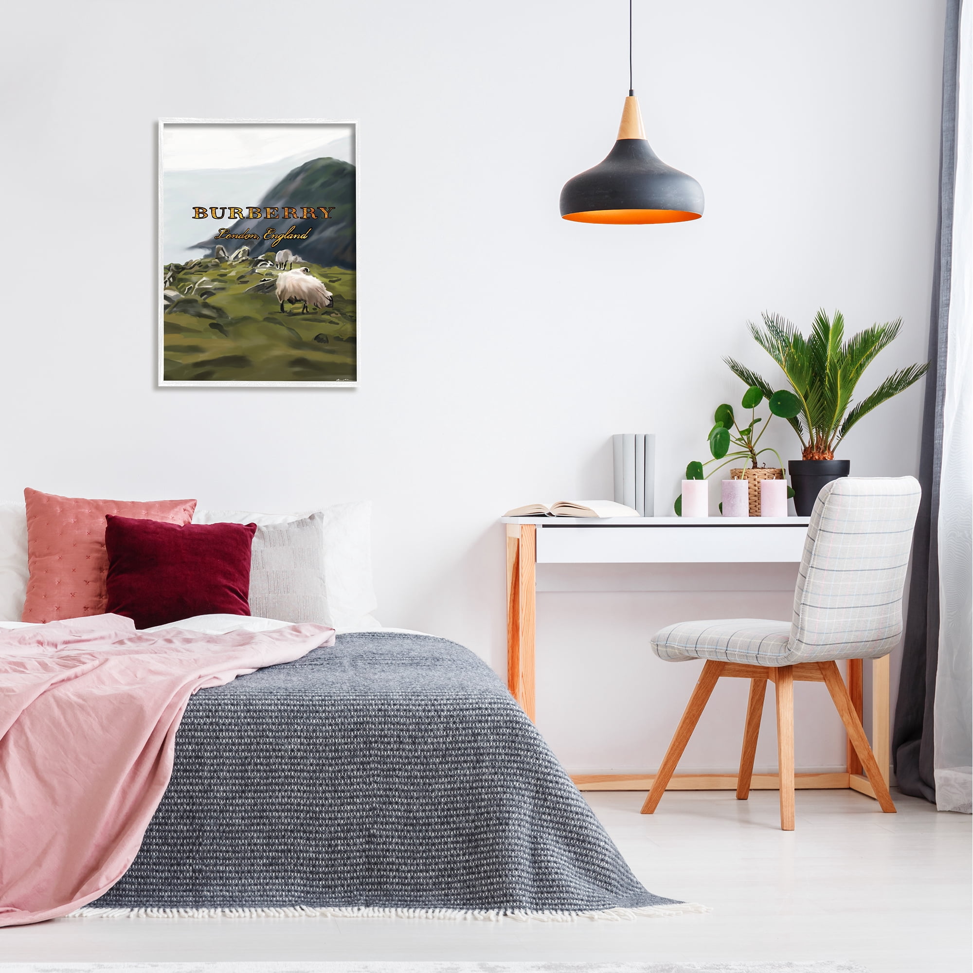 Stupell Industries Glam Brand Landscape Nature Painting White Framed Art Print Wall Art, 24 x 30
