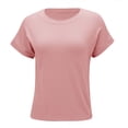 thumbnail image 4 of Tiqkatyck Womens Tops on Sale, Women Tops Casual Basic T Shirts Loose Fit Crewneck Short Sleeve Summer Outfits Long Sleeve Shirts for Women Blouses for Women Dressy Casual Pink XL, 4 of 9