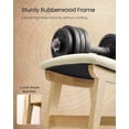 thumbnail image 4 of SONGMICS Foot Stool Ottoman, Padded Foot Rest Under Desk with Solid Wood Frame, Removable Cover, Summer Sand and Natural Beige, 4 of 5