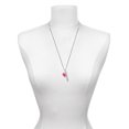 thumbnail image 3 of Delight Jewelry Silvertone Hot Pink Giraffe Print Heart Silvertone Be Strong and Courageous Bar Charm Necklace, 23", 3 of 4