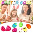 thumbnail image 2 of Paquete de suministros para fiestas de caza de huevos de Pascua de plástico rellenables de 6 piezas estampados de patrones surtidos huevos de plástico Wmkox8yii HAHFKSH1817, 2 of 9
