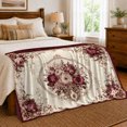 thumbnail image 6 of Ornate Baroque Floral Arrangement Autumn Leaves autumn celebration Accents, Warm Flannel Blanket for Cabin and Lodge, Festive autumn celebration Scene, Art Lovers autumn celebration Gift, 6 of 7