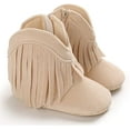 thumbnail image 6 of Muchenggift Toddler Boy Comfort Cowboy Tassel Boots, Beige, 6 of 6