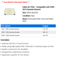 thumbnail image 2 of Cabin Air Filter - Compatible with 2009 - 2016 Hyundai Genesis 2010 2011 2012 2013 2014 2015, 2 of 2