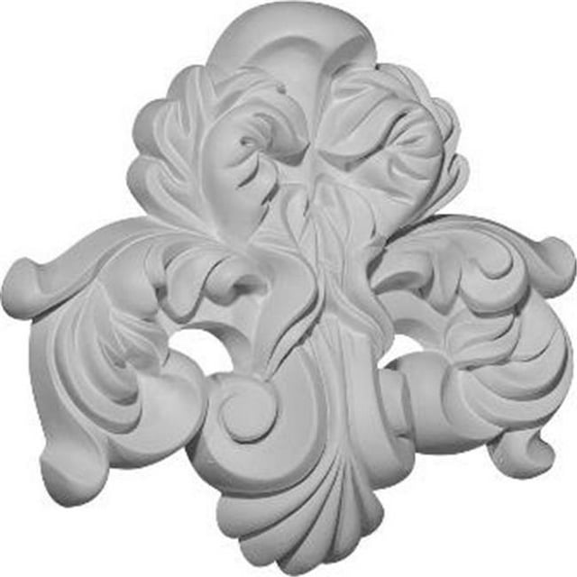 Ekena Millwork ONL07X06X01BE 7.37 In. W X 6.5 In. H X 1.37 In. P Architectural accent - Benson Center Flourish Onlay
