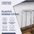 thumbnail image 2 of LeisureMod Averill Mid-Century Modern Plastic Dining Stool with Sturdy Seat and Legs - Stylish and Comfortable Plastic Stool for Kitchen and Dining Room, Clear (Single), 2 of 13