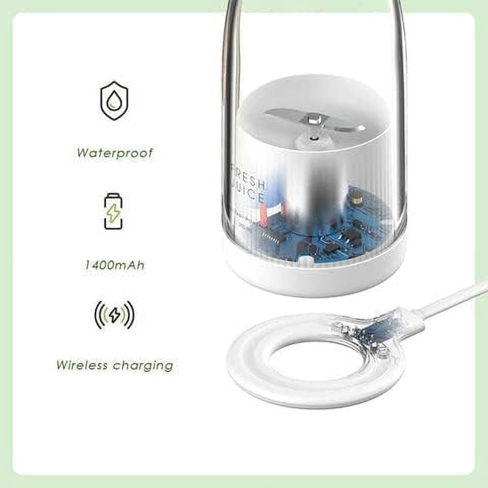 Portable Mini Blender for Fresh Juice, Smoothies, Shakes with Magnetic Wireless Charging (Personal Travel Blender for On The Go Blending)(Pink)