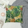 thumbnail image 2 of Fenyluxe  Pineapple Decorative Throw Pillow Cover Case,Tropical Palm Leaves and Flowers Outdoor Pillow Cases Square Cushion Covers for Sofa Couch Bed Gold Green 24x24in, 2 of 5