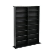 Prepac Double Width Media Storage Cabinet, Adjustable Shelves, Wall Unit, Various Colors