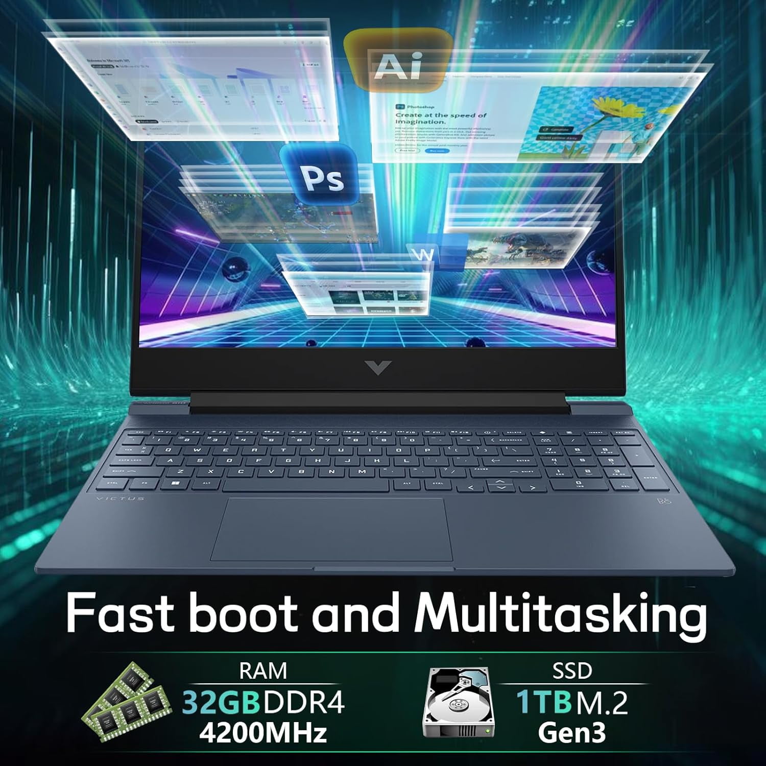 HP Victus 15 Gaming Laptop, 15.6