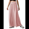 thumbnail image 1 of Pantalones Anchos para Mujer, Cintura Alta Elástica, Informales, Holgados, Estilo Palazzo, con Bolsillos, Holgados, Largos, de Otoño Rosa M, 1 of 7