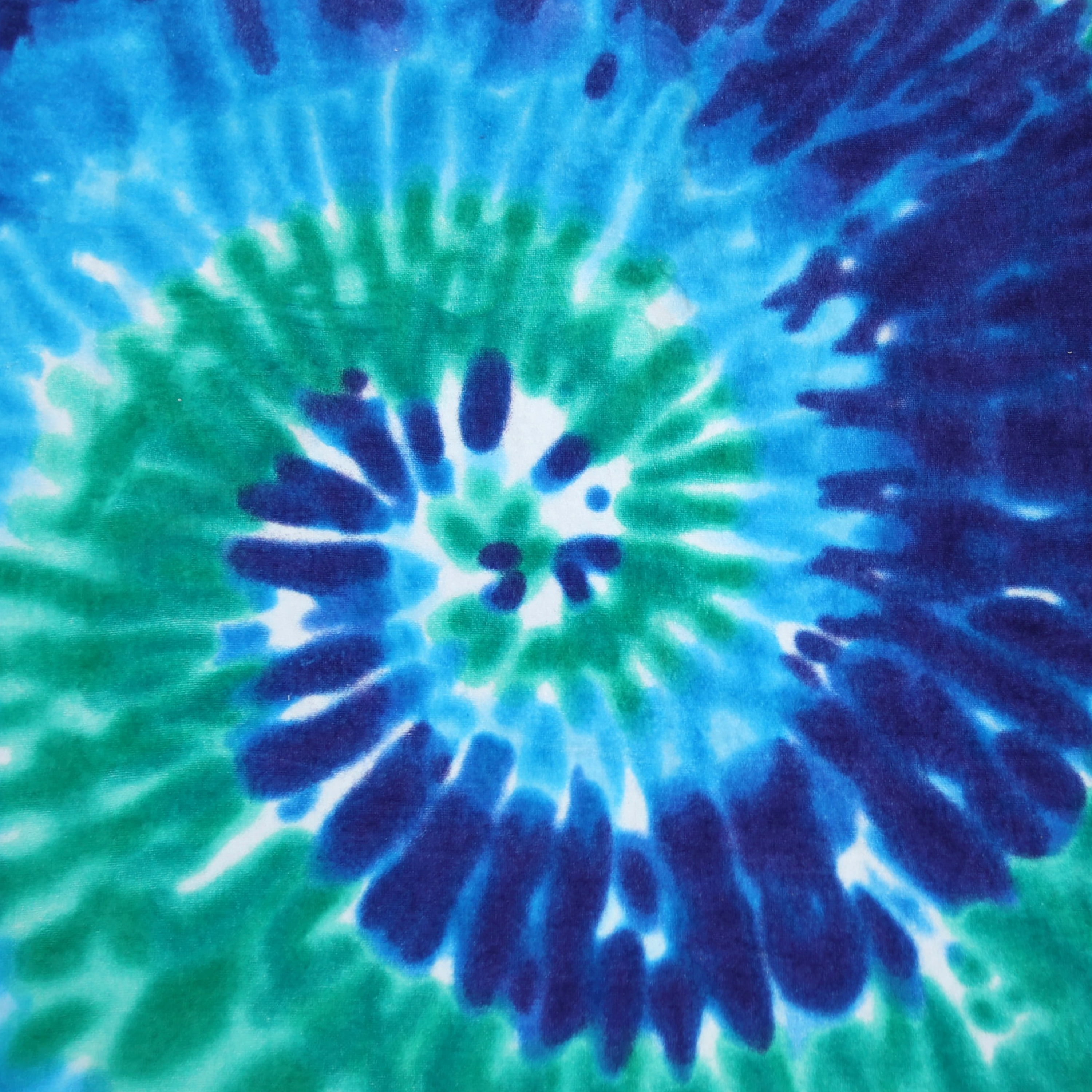 Mainstays Everyday Printed Tie Dye Blue Cotton-Blend Velour Beach Towel, 30" X 60"