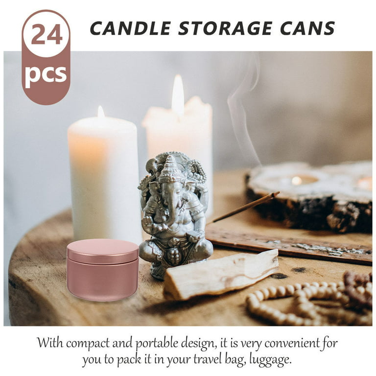 Candle Tin Cans 24 Pieces,Candle Containers Candle Jars with Lids