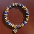 thumbnail image 1 of Pulsera con colgante de amor de amatista, lapislázuli y ojo de tigre natural, tamaño grande, 1 of 4