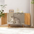 thumbnail image 7 of Maksone Hidden Large Cat Litter Box Furniture,White and Wood Litter Box Enclosure with Cat Scratcher&Deodorization, 31.5 "x 18.5" x 24.4", 7 of 7