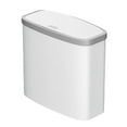 thumbnail image 2 of AuroraX Affordable Luxury Bathroom Trash Can with Press Top Lid White 1.7 Gallon Stylish Garbage Can Minimalist Plastic Trash Bin for Bathroom Bedroom Living Room, 2 of 6