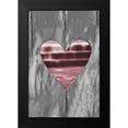 thumbnail image 2 of Peck, Gail 17x24 Black Modern Framed Museum Art Print Titled - Pink Woodcut Heart I, 2 of 5